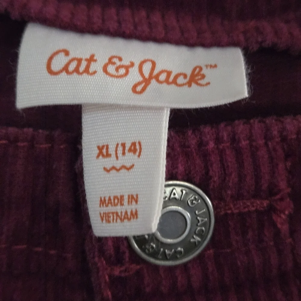Cat & Jack Maroon Corduroy Pinafore Dress